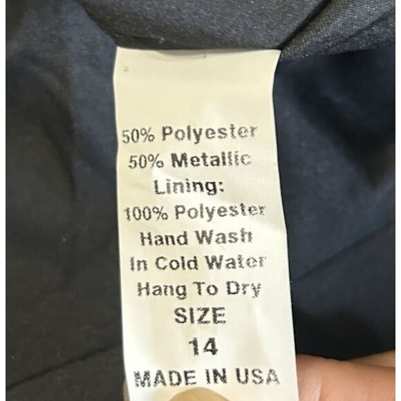 Zoe Ltd Girls Metallic Royal Blue Sleeveless Back O Ring Zip Party Dress  14 - Picture 7 of 7